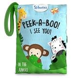 Skillmatics Peek-A-Boo Jungle Book - Soft Cloth Book for Baby, Infant & Toddler Toys, Crinkle Pages for Sensory Play, Gifts for Ages 6 Months and Up, Multicolor